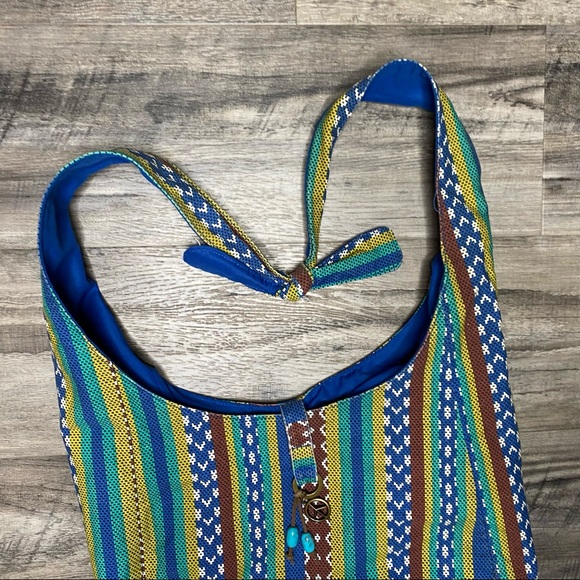 The Original Arizona Company Blue Stripe Printed Hang Crossbody Purse Bag - EUC - Picture 3 of 11